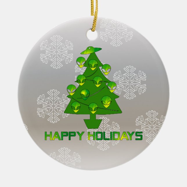 Främmande helgdagträd julgransprydnad keramik (Framsidan)