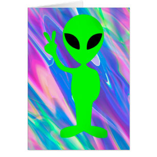 främmande hologram hälsningskort