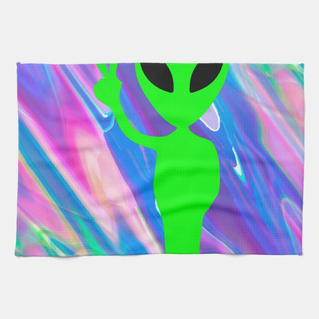 främmande hologram kökshandduk (Horisontell)