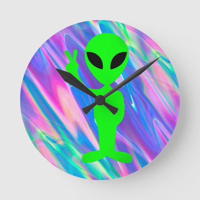 främmande hologram rund klocka (Framsida)