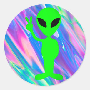 främmande hologram runt klistermärke