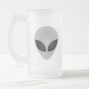 Främmande huvud frostat ölglas