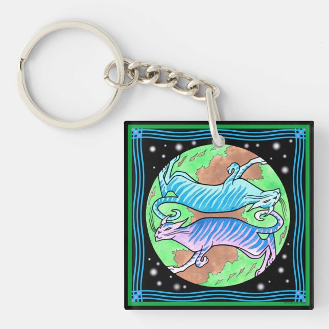"Främmande katter" Keychain (Framsidan)