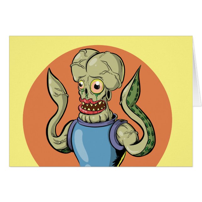 Främmande monster hälsningskort (Framsidan Horizontal)