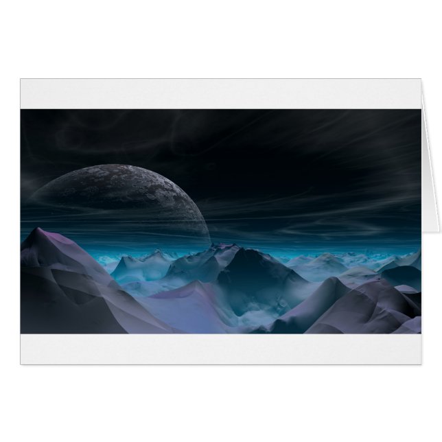 Främmande planet hälsningskort (Framsidan Horizontal)