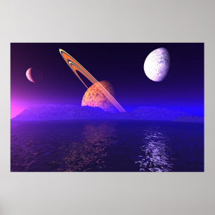 Främmande Planetscape Poster