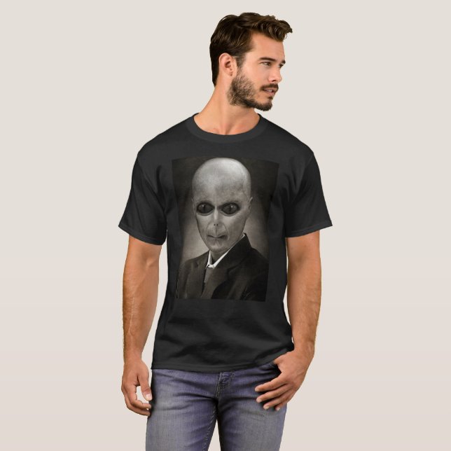 Främmande Reptiliankomplottmanar svart skjorta Tee Shirt (Hel framsida)