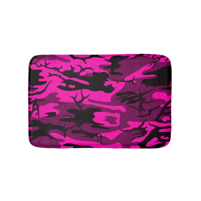 Främmande rosa Camo Badrumsmatta (Framsidan)