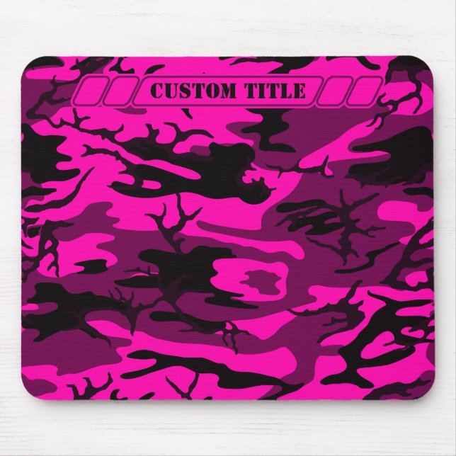 Främmande rosa Camo Mousepad med beställnings- Musmatta (Framsidan)