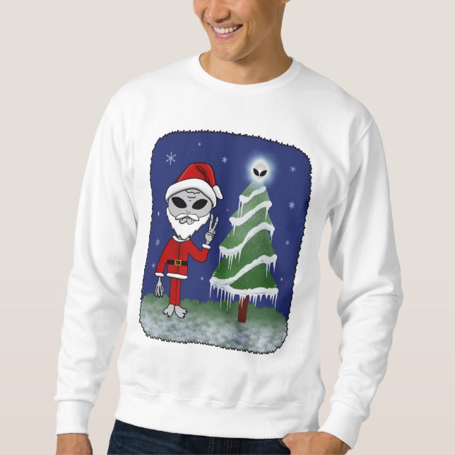 Främmande Santa Lång Ärmad Tröja (Framsida)