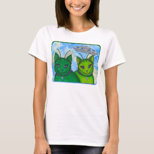 Främmande skjorta för konst för katt för fanta t-shirt
