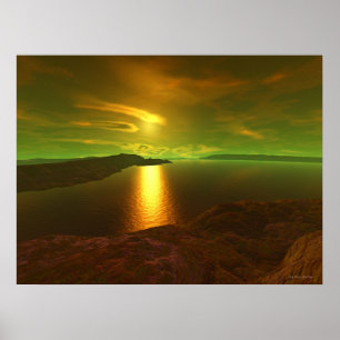 Främmande solnedgång poster