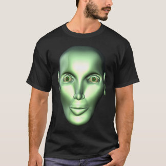 främmande svartT-tröja för huvud 3D för Tee