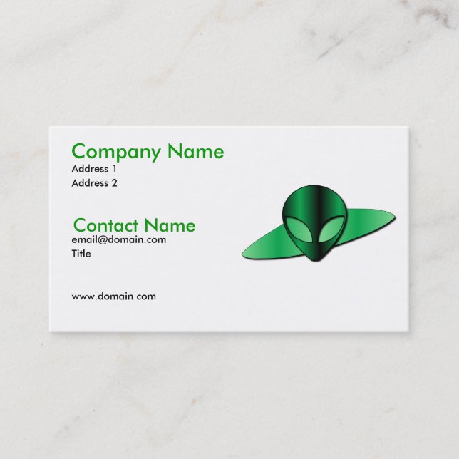 Främmande UFO-visitkort Visitkort (Framsida)