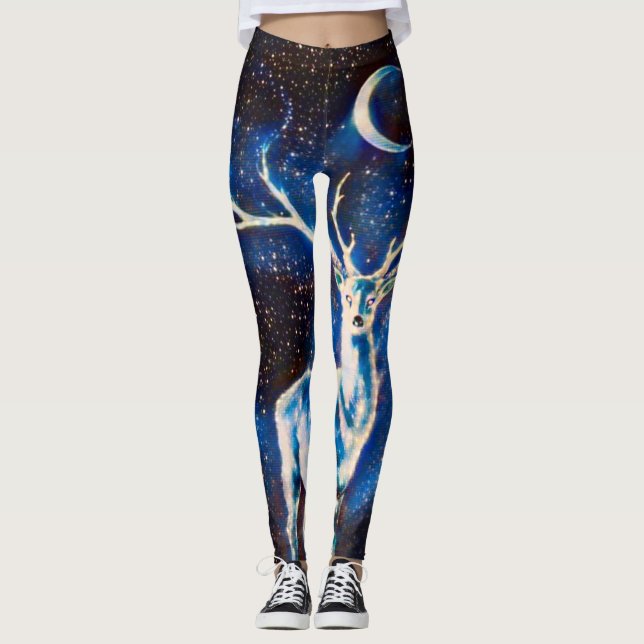 Främmande utrymmehjortYoga Leggings (Framsida)