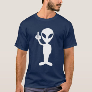 Främmande visning långfingeret tee shirt