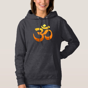 Främre & Bakre Yoga Om Mantra Symbol Guld Sol Kvin T Shirt