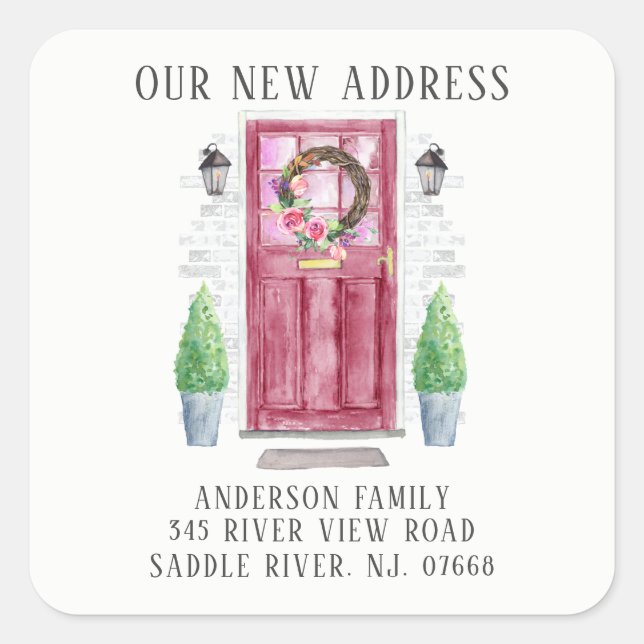 Främre dörr | Ny etikett för hemadress (Framsida)