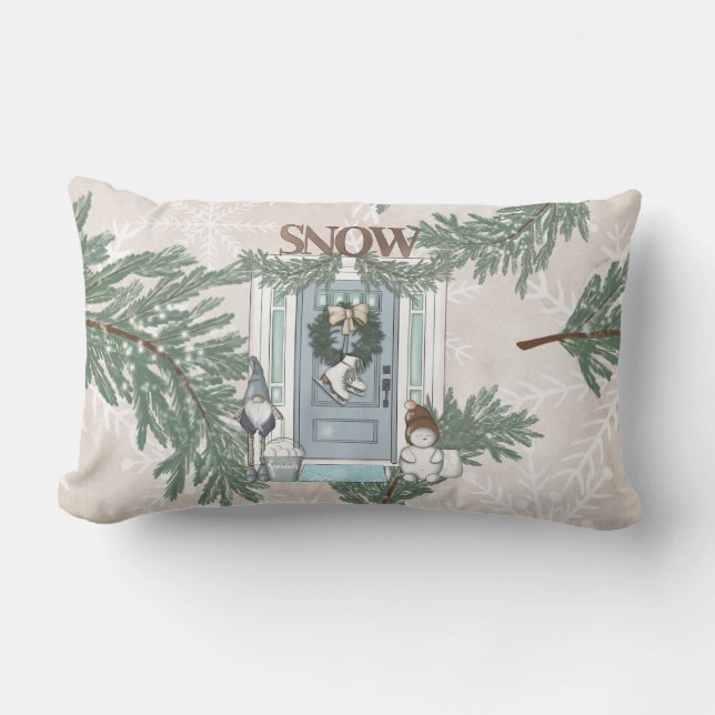 FRÄMRE DÖRRET I HELGDAG I GRENAR LUMBARKUDDE (Framsida)