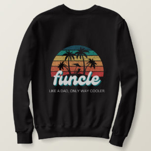 främre och bakre FUNCLE-vintage för lustig morbror Lång Ärmad Tröja