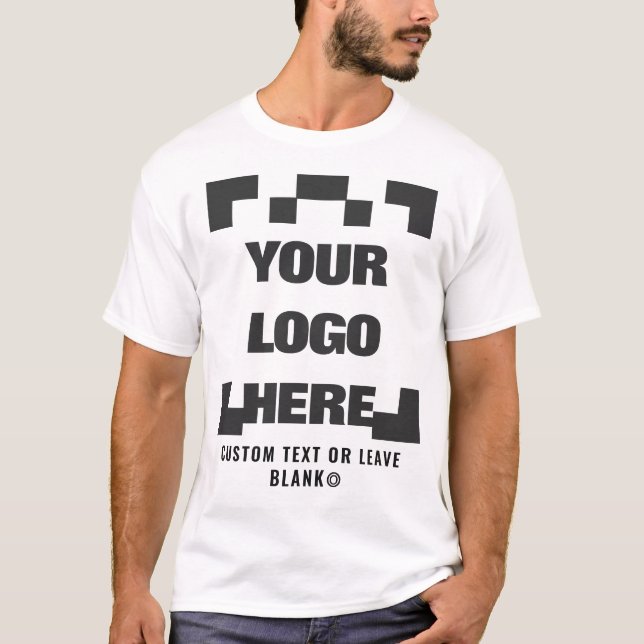 Framsida + baksida (tillval), Business logotyp Whi T Shirt (Framsida)
