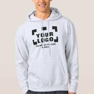Framsida + baksida (tillval), grått för logotyp av hoodie
