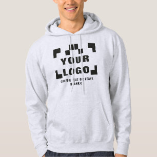 Framsida + baksida (tillval), grått för logotyp av hoodie
