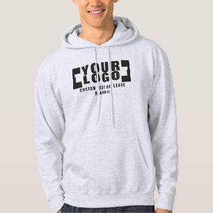 Framsida + baksida (tillval), grått för logotyp av hoodie