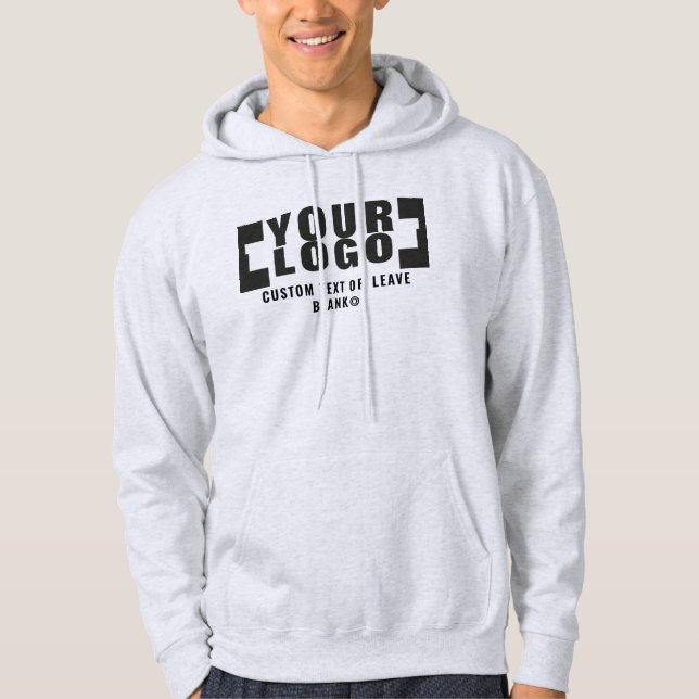 Framsida + baksida (tillval), grått för logotyp av hoodie (Framsida)