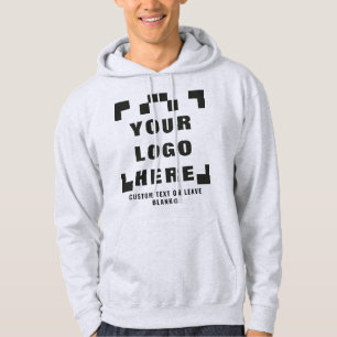 Framsida + baksida (tillval), grått för logotyp av hoodie