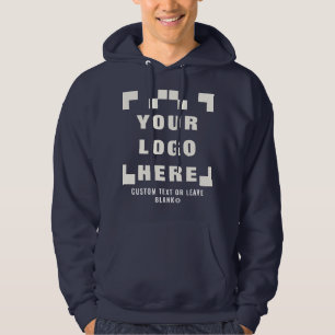 Framsida + baksida (tillval), logotypens flottblåt hoodie