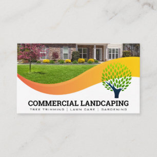 Framsida, Gräsmatta TRÄD LOGOTYP Landskap Visitkort