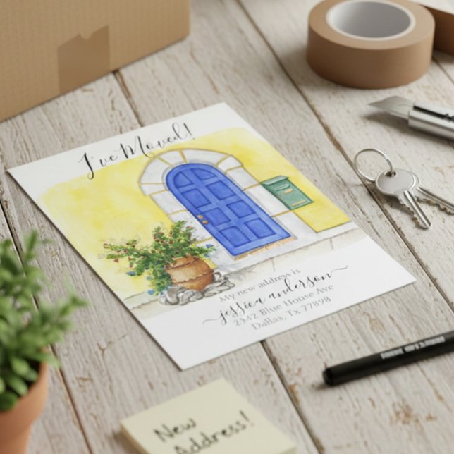 Framsidans hemflyttningsmeddelande Jag har flyttat Meddelande Vykort (Skapare uppladdad)