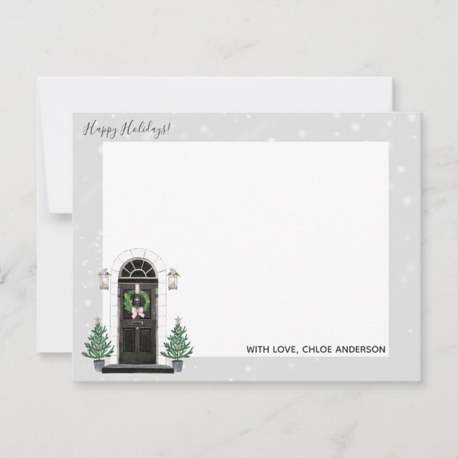 Framsidesdörrscen Hem för helgdags korthäften Anteckningskort (Framsida)