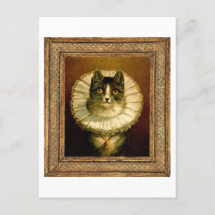 Framskriden katt i Elizabeth Collar Costume Postca Vykort