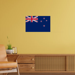 Framskrivet med Flagga från Nya Zeeland Poster