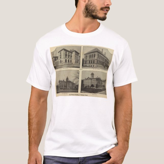 Främsta bldgs, Portland, Oregon T Shirt (Framsida)