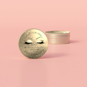 Framställd av Glitter Lash Beauty Ombre Guld Makeu Runt Klistermärke