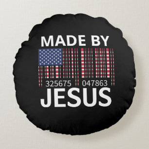 Framställd av Jesus Cotton Round Pouf Pillow Rund Kudde