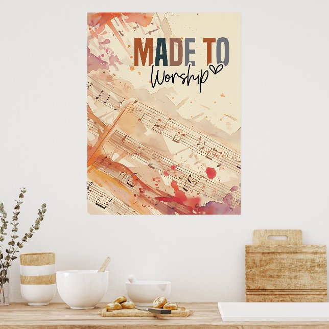 Framställd på en gudship inspirational Christian Q Poster (Kök)