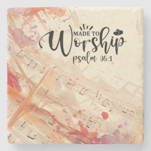 Framställd på en gudship inspirational Christian Q Stenunderlägg