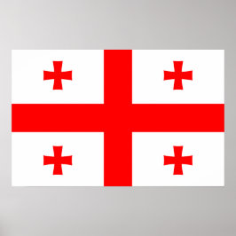Framställd utskrift med Flagga av Georgien Poster
