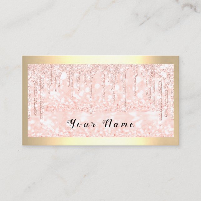 Framställda Glitter Drips Makeup Artist Ro Lash MU Visitkort (Framsida)