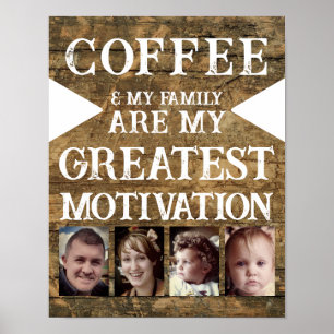 Framställning av kaffefamilj 4 fotobrun vit poster