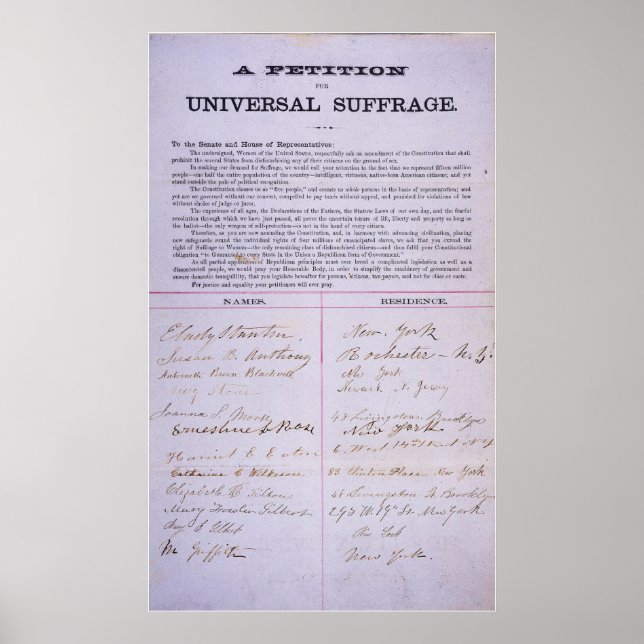 Framställning för kvinnor i allmänhetens överhöghe poster (Framsidan)