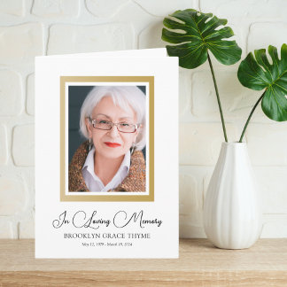 Framställt i Faux Guld Photo Memorial Program