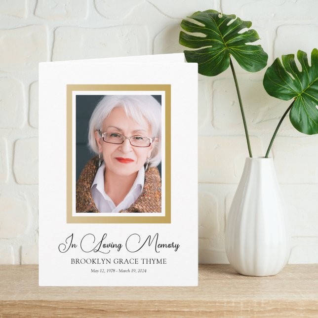 Framställt i Faux Guld Photo Memorial Program (Skapare uppladdad)
