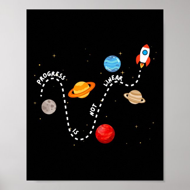 Framsteg Är Inte Linjära Science Snabb Lärare Rymd Poster (Framsidan)