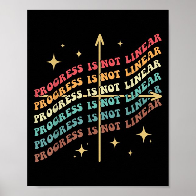 Framsteg Är Inte Linjära Sped Motivationsinspirati Poster (Framsidan)