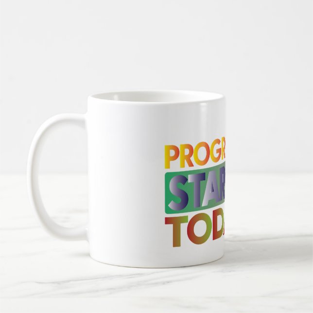 Framsteg Börjar Idag Kaffemugg (Vänster)